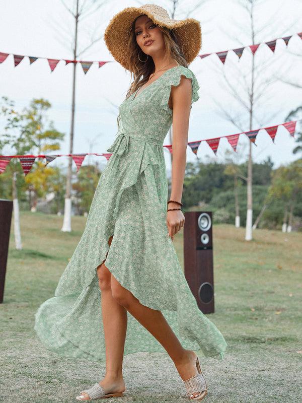 Boho Jurk met V-hals en Bloemenprint - Maxi Dresses - Jurkjes.co