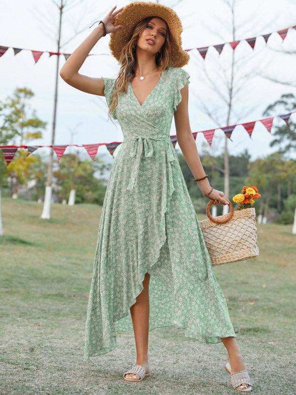 Boho Jurk met V-hals en Bloemenprint - Maxi Dresses - Jurkjes.co