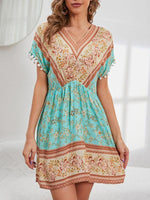 Boho Jurk met V-hals en Bloemenprint - Maxi Dresses - Jurkjes.co