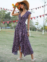 Boho Jurk met V-hals en Bloemenprint - Maxi Dresses - Jurkjes.co