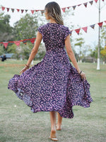 Boho Jurk met V-hals en Bloemenprint - Maxi Dresses - Jurkjes.co