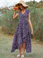 Boho Jurk met V-hals en Bloemenprint - Maxi Dresses - Jurkjes.co