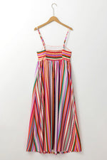 Boho Maxi Jurk met Dunne Bandjes en Smocked Rug - Maxi Dresses - Jurkjes.co