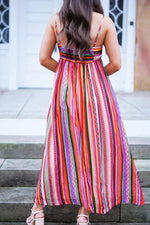 Boho Maxi Jurk met Dunne Bandjes en Smocked Rug - Maxi Dresses - Jurkjes.co