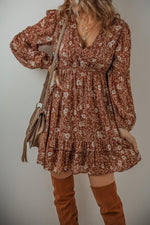 Boho Mini Jurk met Ruches en Puff Mouwen - Floral Dresses - Jurkjes.co