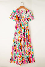 Boho Tie-dye V-hals Maxi Jurk - Maxi Dresses - Jurkjes.co