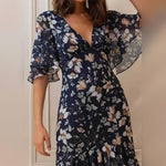 Casual Jurk met Bloemenprint en Ruches - Dresses - Jurkjes.co