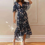 Casual Jurk met Bloemenprint en Ruches - Dresses - Jurkjes.co