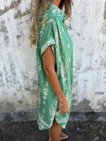 Casual Jurk met Reverskraag en Stijlvol Design - Maxi Dresses - Jurkjes.co