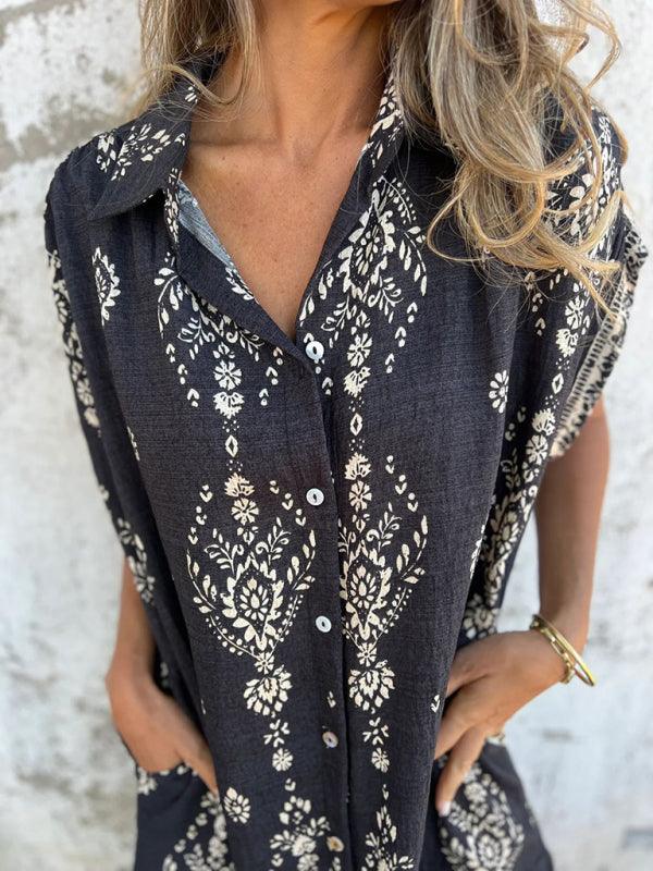 Casual Jurk met Reverskraag en Stijlvol Design - Maxi Dresses - Jurkjes.co