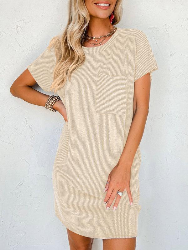 Casual Jurk met Ribgebreide Textuur - Mini Dresses - Jurkjes.co