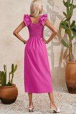 Chique Gerimpelde Maxi-Jurk met Strikken - Maxi Dresses - Jurkjes.co