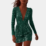 Cocktailjurk met Paillettenpatroon - CB - Dresses - Jurkjes.co