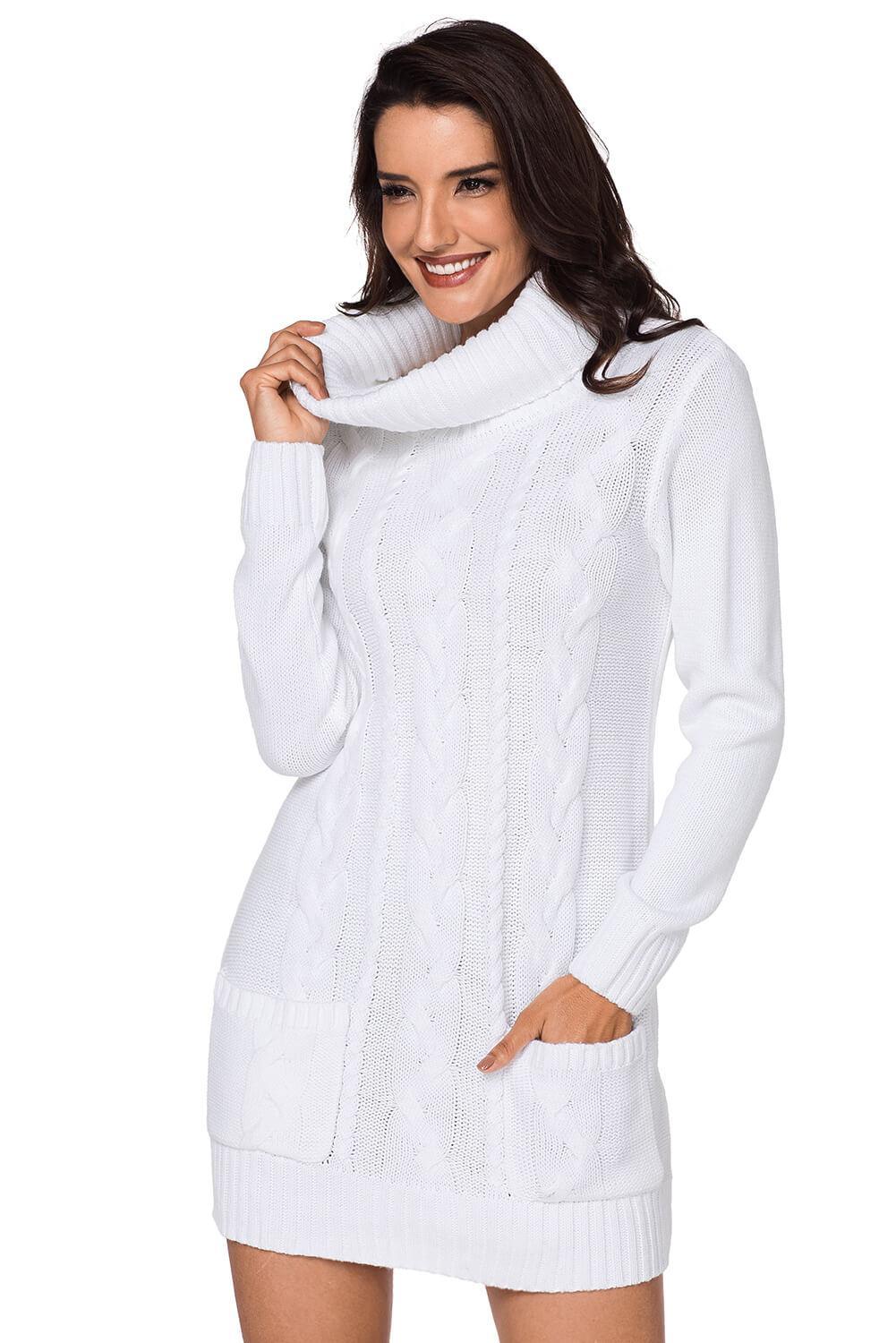 Coltrui Kabelgebreide JurkTrui - Sweater Dresses - Jurkjes.co