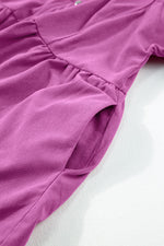 Corduroy Babydoll Jurk met Pofmouwen - Mini Dresses - Jurkjes.co