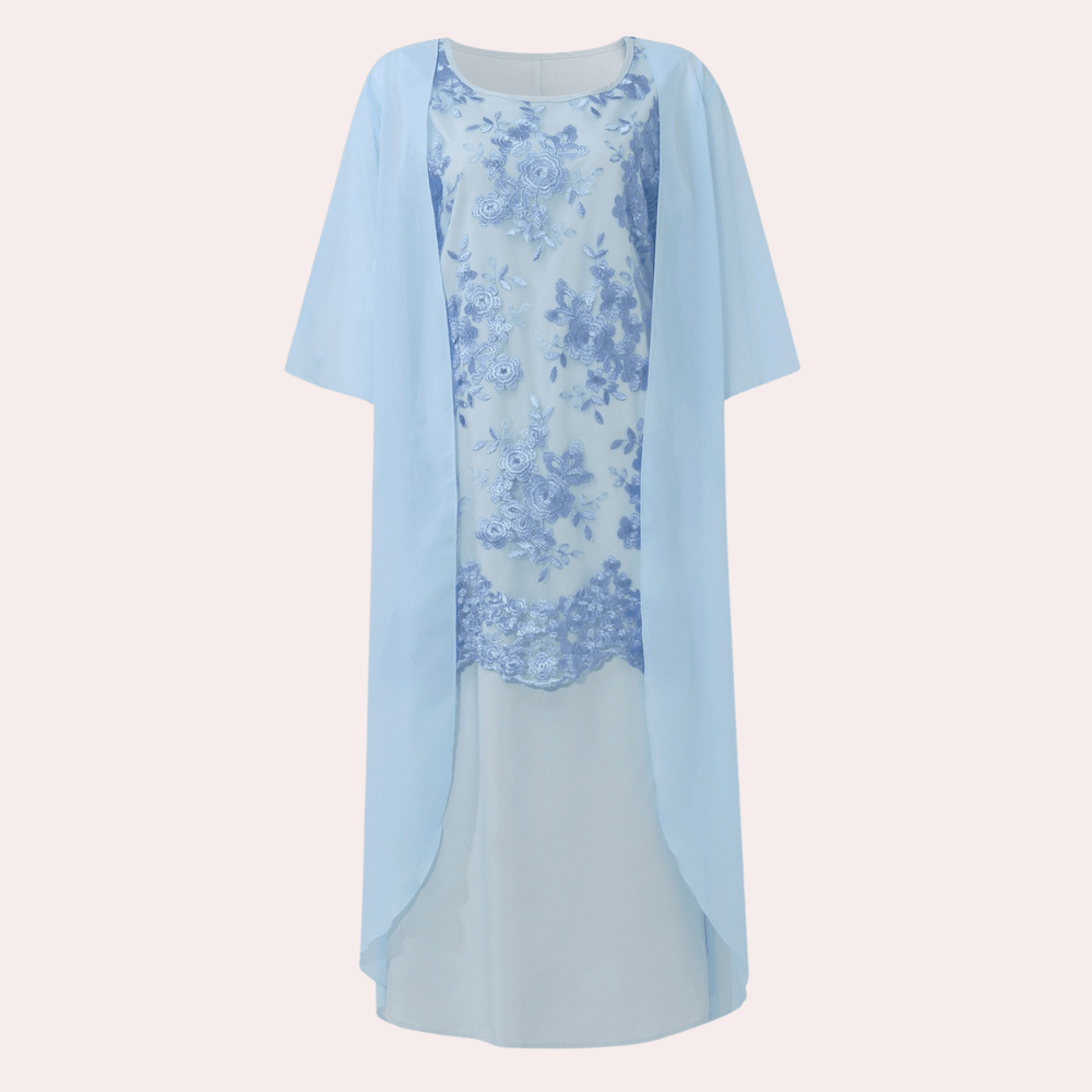 Damesjurk met Bloemenkant en Elegante Stijl - CB - Dresses - Jurkjes.co