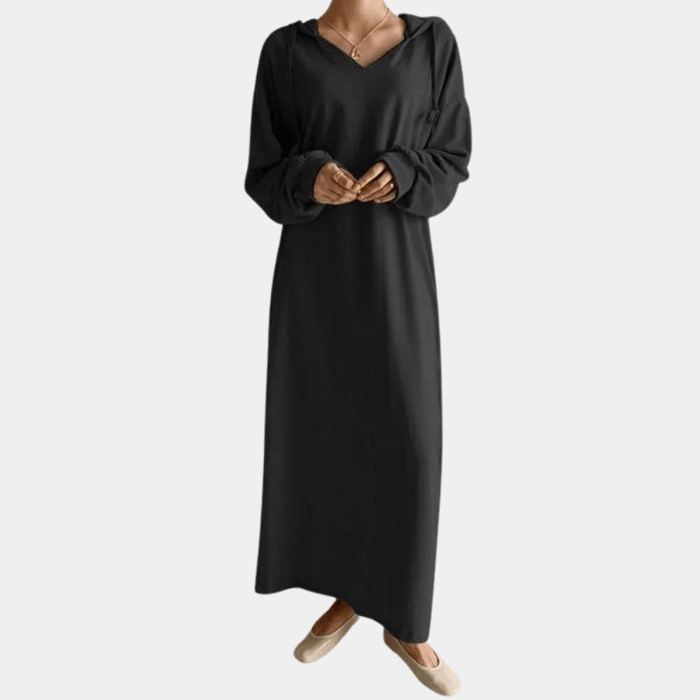 Damesjurk met Capuchon en Effen Ontwerp - CB - Dresses - Jurkjes.co