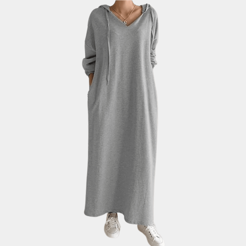 Damesjurk met Capuchon en Effen Ontwerp - CB - Dresses - Jurkjes.co