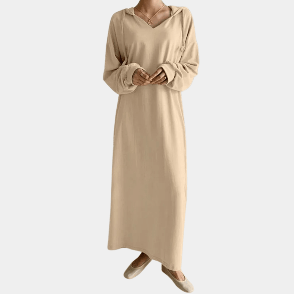 Damesjurk met Capuchon en Effen Ontwerp - CB - Dresses - Jurkjes.co