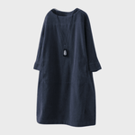 Damesjurk met Effen Corduroy Stof - CB- Dresses - Jurkjes.co