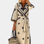 Damesjurk met Etnisch Patroon en Ceintuur - CB - Dresses - Jurkjes.co