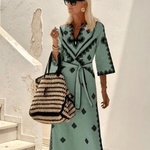 Damesjurk met Etnisch Patroon en Ceintuur - CB - Dresses - Jurkjes.co