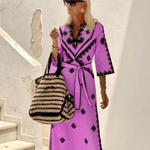 Damesjurk met Etnisch Patroon en Ceintuur - CB - Dresses - Jurkjes.co