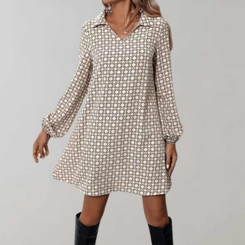 Damesjurk met Geometrisch Patroon - CB- Dresses - Jurkjes.co