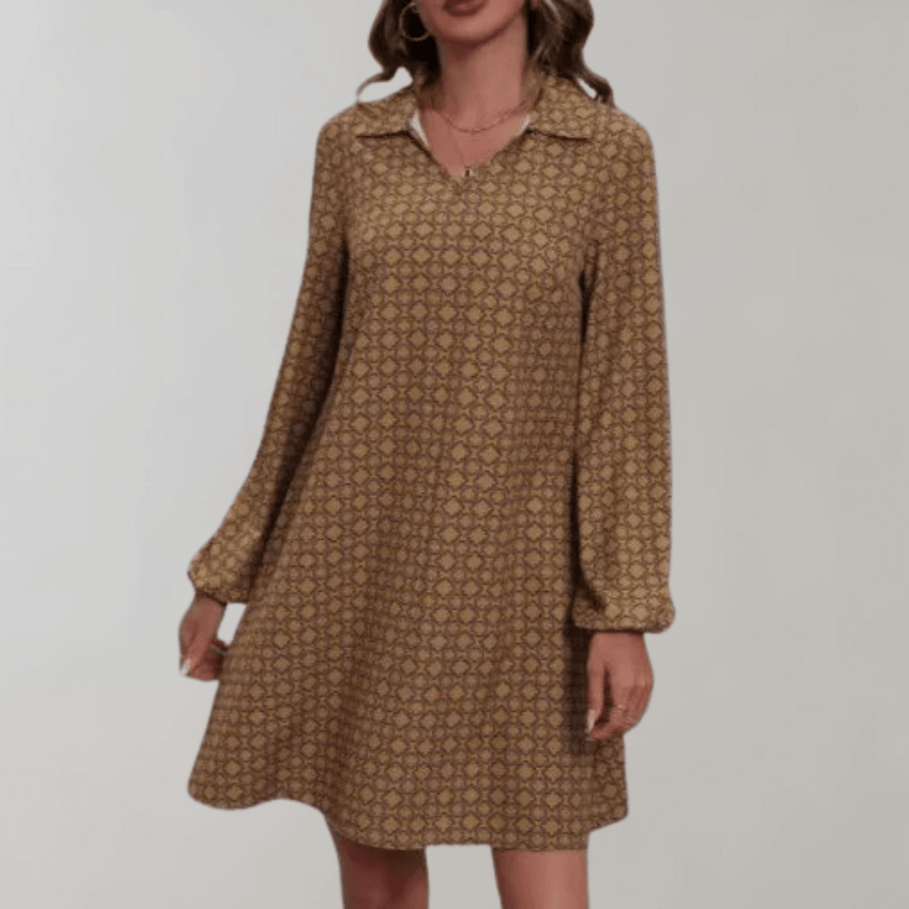Damesjurk met Geometrisch Patroon - CB- Dresses - Jurkjes.co