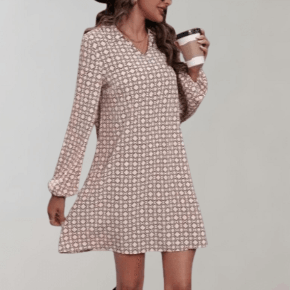 Damesjurk met Geometrisch Patroon - CB- Dresses - Jurkjes.co