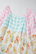 Damesjurk met Patchwork en Bloemen - Floral Dresses - Jurkjes.co