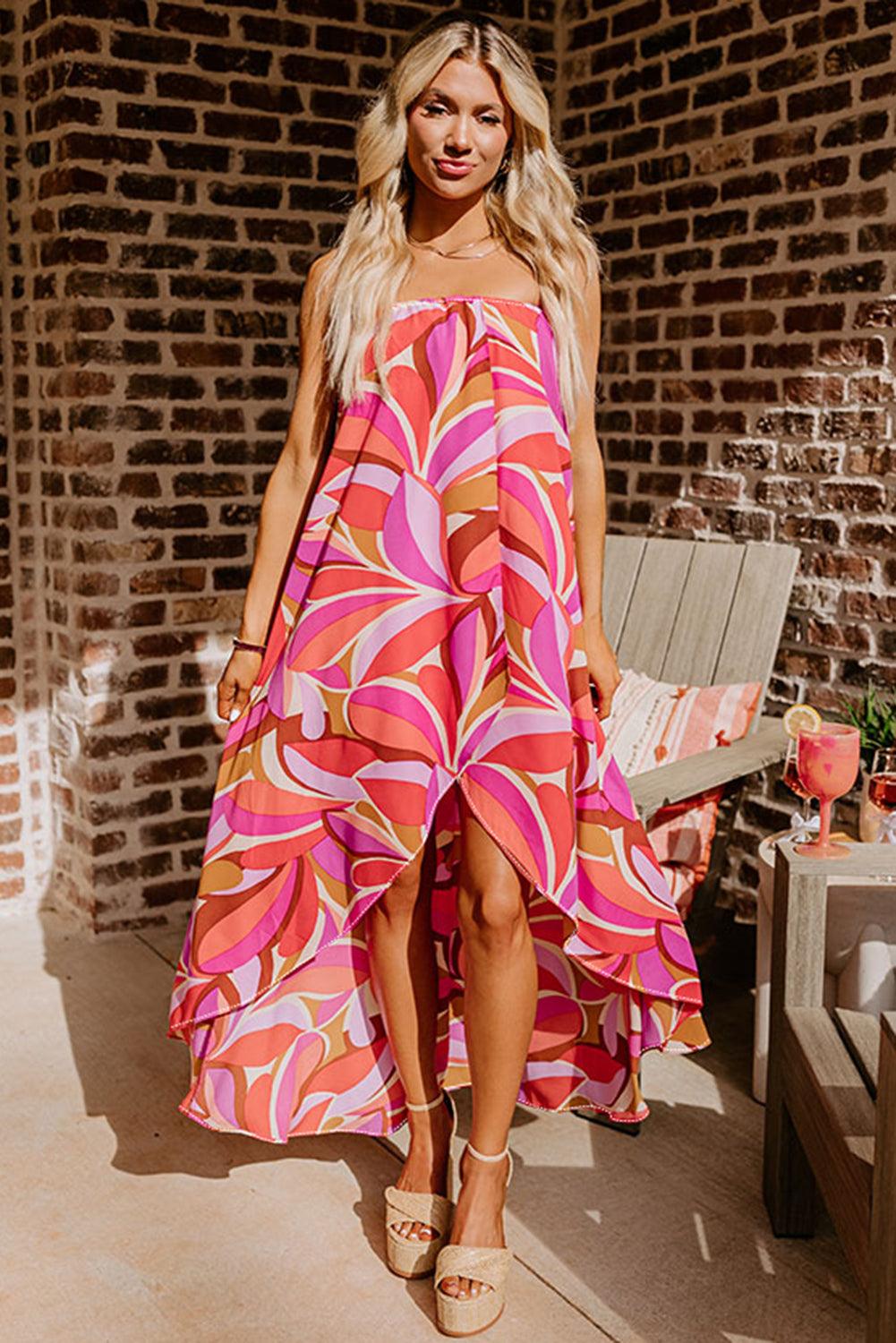 Dan Jurk met Bloemenpatroon - Midi Dresses - Jurkjes.co