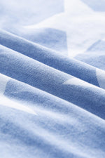 Denim Jurk met Sterren en Gerafelde Zoom - Mini Dresses - Jurkjes.co