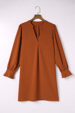 Diepe V-Hals Mini Jurk met Ruche Mouw - Mini Dresses - Jurkjes.co