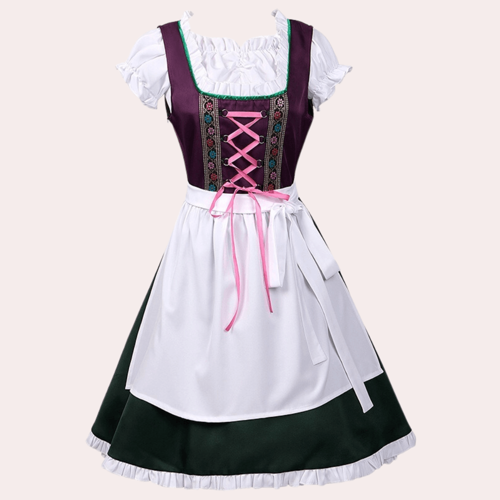 Dirndl Jurk met Borduurwerk en Veters - CB - Dresses - Jurkjes.co