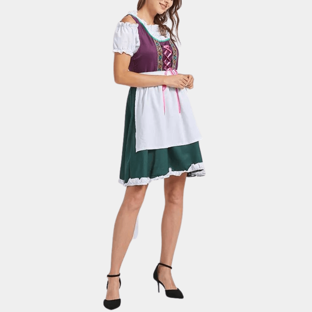 Dirndl Jurk met Borduurwerk en Veters - CB - Dresses - Jurkjes.co