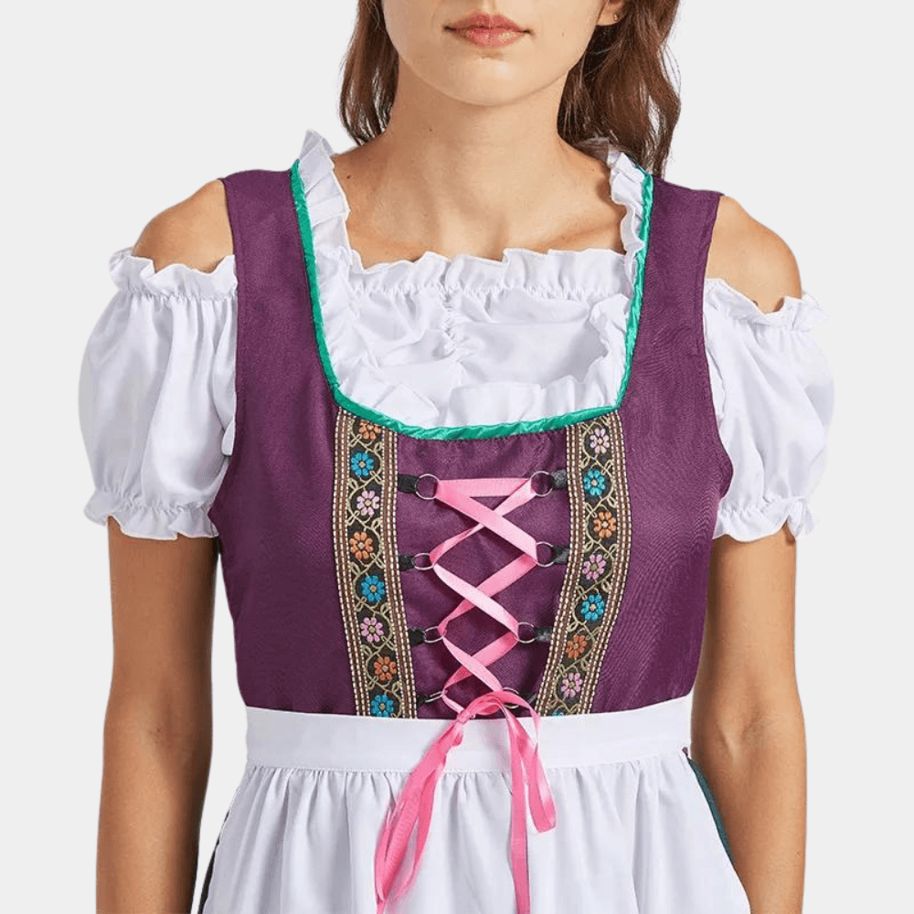 Dirndl Jurk met Borduurwerk en Veters - CB - Dresses - Jurkjes.co