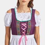 Dirndl Jurk met Borduurwerk en Veters - CB - Dresses - Jurkjes.co