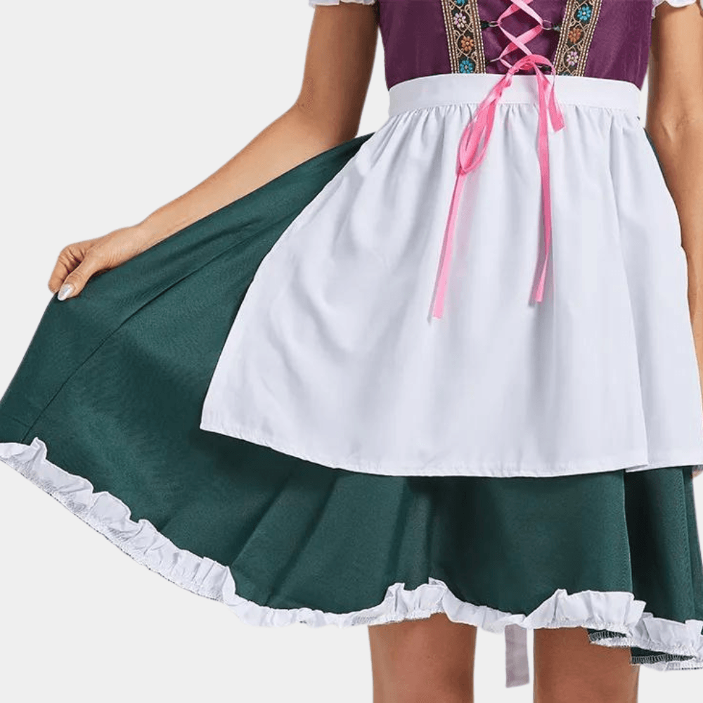 Dirndl Jurk met Borduurwerk en Veters - CB - Dresses - Jurkjes.co