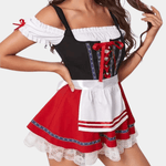 Dirndl Jurk met Geborduurd Lijfje - CB - Dresses - Jurkjes.co