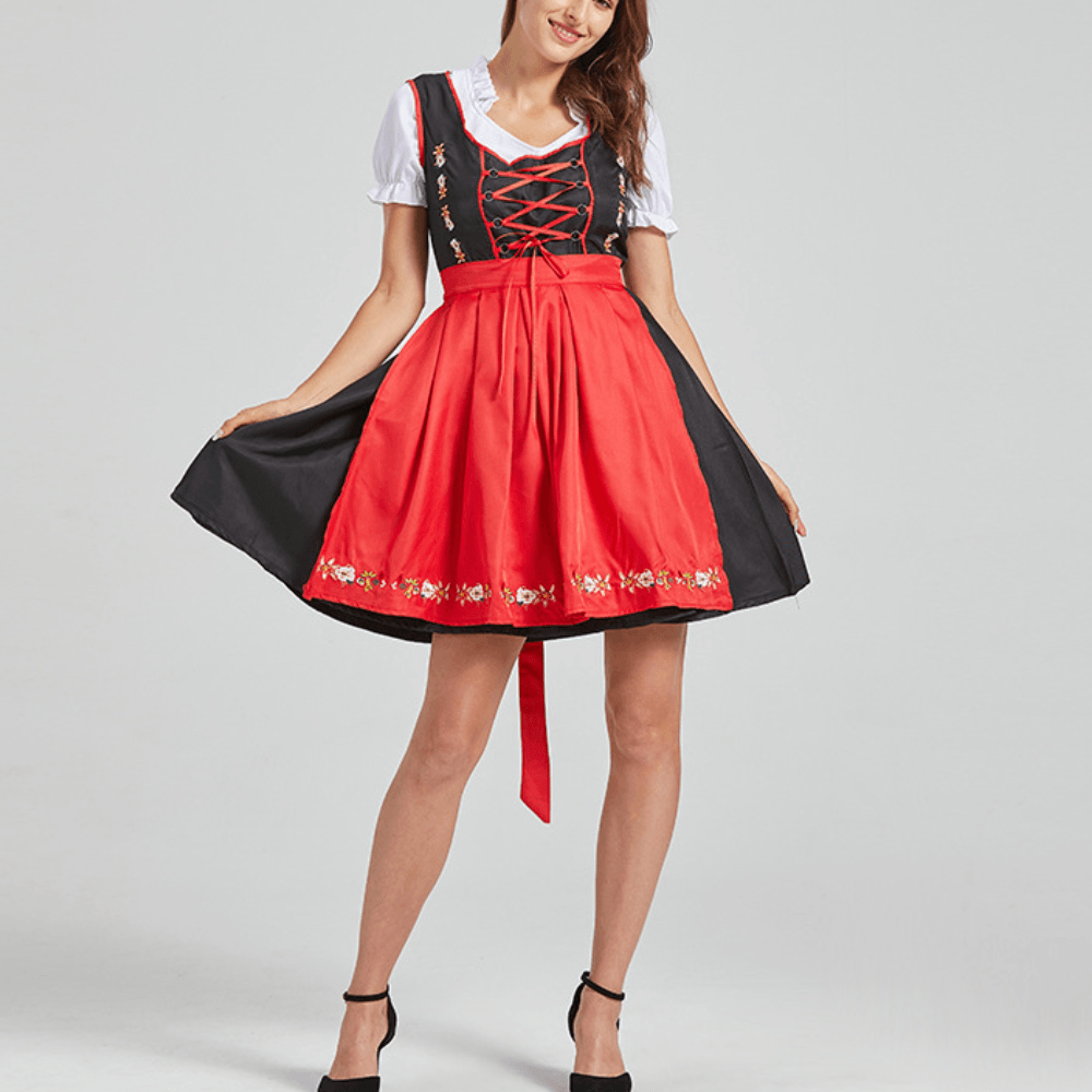 Dirndl met Bloemenborduursel - CB - Dresses - Jurkjes.co