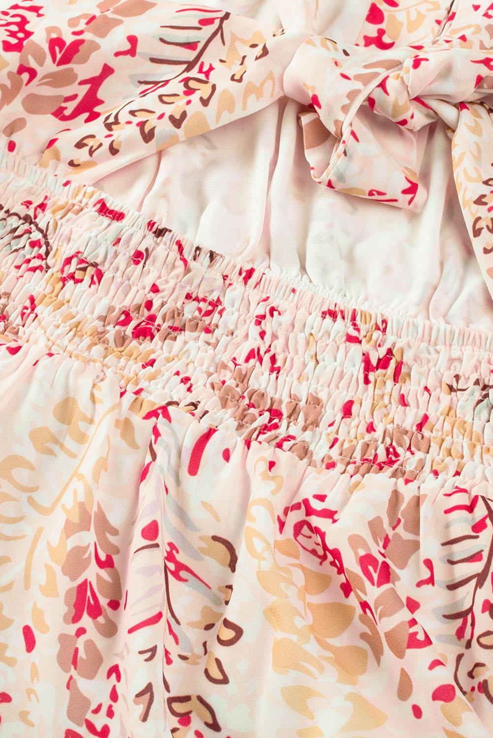 Elegante Bloemen Jurk met Kruisbanden - Floral Dresses - Jurkjes.co