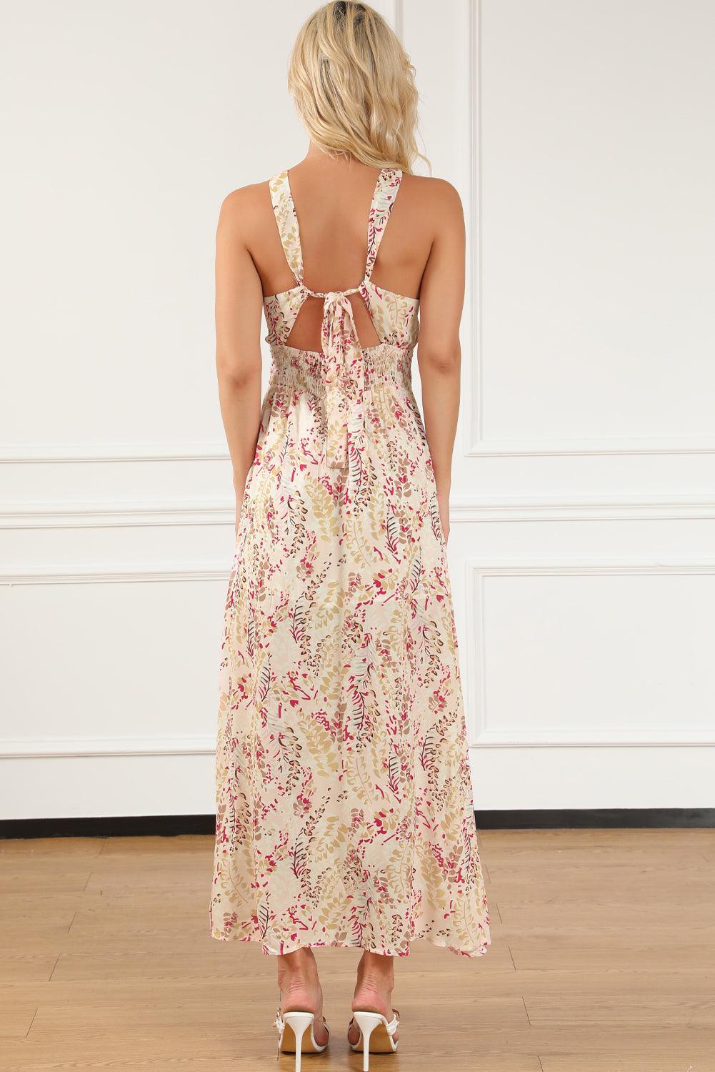 Elegante Bloemen Jurk met Kruisbanden - Floral Dresses - Jurkjes.co