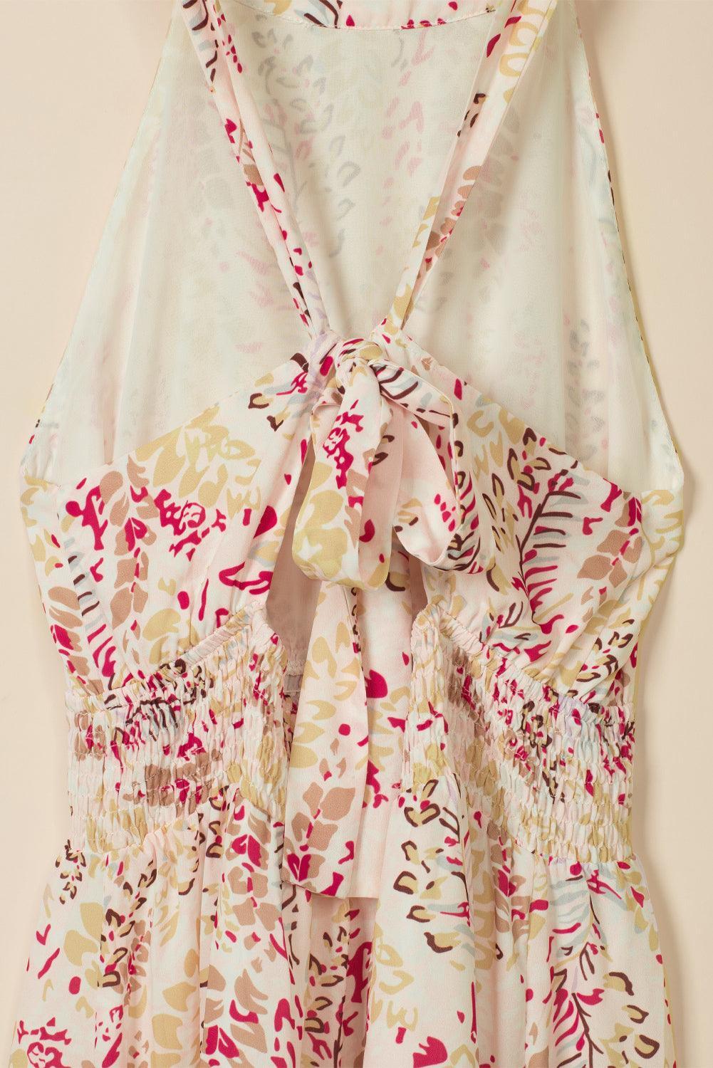 Elegante Bloemen Jurk met Kruisbanden - Floral Dresses - Jurkjes.co