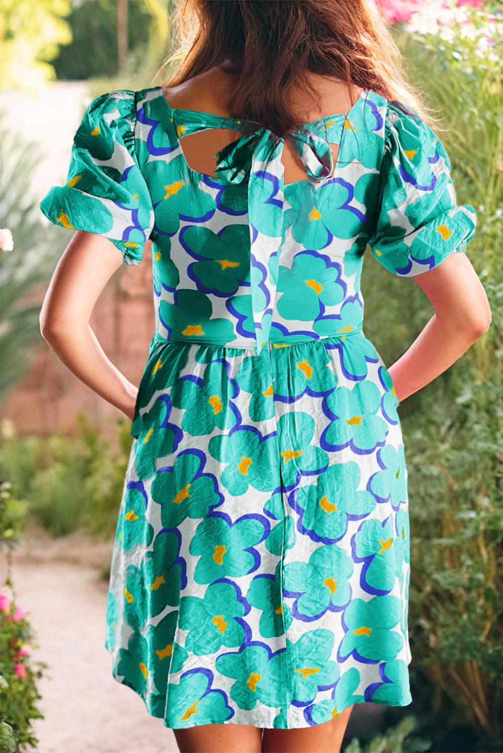 Elegante Bloemenprint Empire Taille Jurk - Floral Dresses - Jurkjes.co