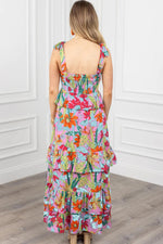 Elegante Bloemenprint Maxi Jurk met Ruches - Maxi Dresses - Jurkjes.co
