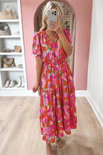 Elegante Bloemenprint Maxi Jurk met Smock Taille - Maxi Dresses - Jurkjes.co