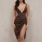 Elegante Jurk met Diepe V-hals - CB - Dress - Jurkjes.co