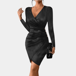 Elegante Jurk met V-hals en Knopen - CB - Dresses - Jurkjes.co