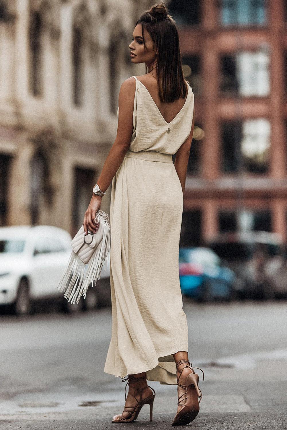 Elegante Maxi-Jurk met Ceintuur - Maxi Dresses - Jurkjes.co